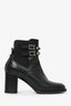 Valentino Black Leather Rockstud Block Heel Boots Size 37.5