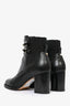 Valentino Black Leather Rockstud Block Heel Boots Size 37.5