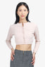 Gucci Pink Long Sleeve Cropped Quilted Cardigan Size S