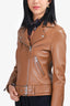 Mackage Brown Leather Biker Jacket Size XS