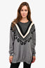 Stella McCartney Grey Wool Printed Sweater Size 38