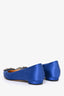 Manolo Blahnik Blue Satin Hangisi Flats Size 39.5