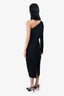 VB Body Black Ribbed One Shoulder Midi Dress Size 4