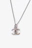 Pre-Loved Chanel™ Silver Tone Double CC Pendant Necklace