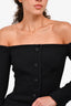 Dolce & Gabbana Black Buttoned Cold Shoulder Mini Dress Size 38