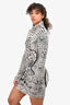 Emilio Pucci White/Black Wool Knit Studded Dress Size XS