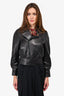 Saint Laurent Black Leather Bomber Moto Jacket Size 36