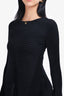 Alexander Wang Black Striped Velour Long-Sleeve Top Size XS