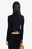 Alexander Wang Black Striped Velour Long-Sleeve Top Size XS