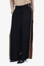 Peter Pilotto Black/Brown Satin Pants Size 4