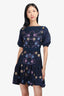 Peter Pilotto Navy Embroidered Dress Size 4