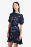 Peter Pilotto Navy Embroidered Dress Size 4