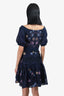 Peter Pilotto Navy Embroidered Dress Size 4