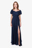 Reformation Navy Puff-Sleeve Maxi Dress Size 0