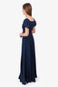 Reformation Navy Puff-Sleeve Maxi Dress Size 0