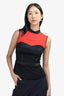 Jason Wu Black/Orange Peplum Top Size 6