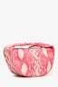 By Far White/Pink Snake Print Crush Bag