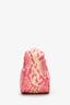 By Far White/Pink Snake Print Crush Bag