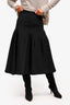 Dries Van Noten Black Pleated Flared Midi Skirt Size 38