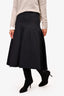 Dries Van Noten Black Pleated Flared Midi Skirt Size 38