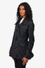 Burberry London Black Double Breasted Trench Coat Size 6 US