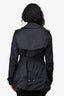 Burberry London Black Double Breasted Trench Coat Size 6 US