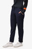 Stella McCartney Navy Blue Wool Trousers with Ankle Zip Size 44