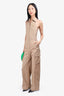 Valentino Brown Halter Cargo Jumpsuit Size 36