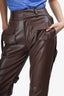 Maniere De Voir Brown Faux Leather Pants Size 0