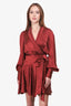 Zimmermann Burgundy Silk Wrap Dress Size 4