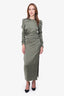 Zimmermann Green Long-Sleeve Draped Dress Size 0