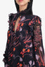 Giambattista Valli Black Silk Printed Blouse Size XXS