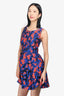 Mary Katrantzou Blue/Orange Embroidered Dress Size 8