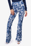 Stella McCartney Blue Animal Print Flare Pants Size XS