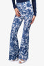 Stella McCartney Blue Animal Print Flare Pants Size XS