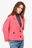 Gucci 2021 Pink Wool Tweed Jacket Size 42