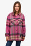 We11done Pink Wool Tartan Flannel Jacket Size L