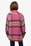 We11done Pink Wool Tartan Flannel Jacket Size L