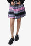 Chopova Lowena Black/Pink Striped Pleated Mini Skirt Size S