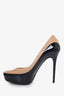 Jimmy Choo Black/Nude Leather Platform Heels Size 38.5