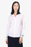 Gucci White Long Sleeve Shirt with Web Detail Size 42