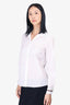 Gucci White Long Sleeve Shirt with Web Detail Size 42