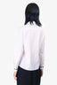 Gucci White Long Sleeve Shirt with Web Detail Size 42