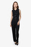 Fendi Black Ruffle Belted Jumpsuit Est. Size Small