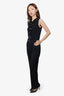 Fendi Black Ruffle Belted Jumpsuit Est. Size Small