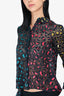 Alice + Olivia Black/Multicolour Silk Leopard Print Blouse Size X-Small