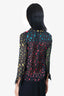 Alice + Olivia Black/Multicolour Silk Leopard Print Blouse Size X-Small