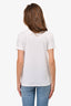 Balmain White Studded Logo T-Shirt With Gold Buttons Size 38