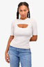 Jonathan Simkhai Cream Ribbed 'Keira Top Size S