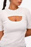 Jonathan Simkhai Cream Ribbed 'Keira Top Size S